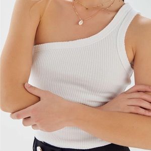 Urban outfitters ribbed one shoulder tank top